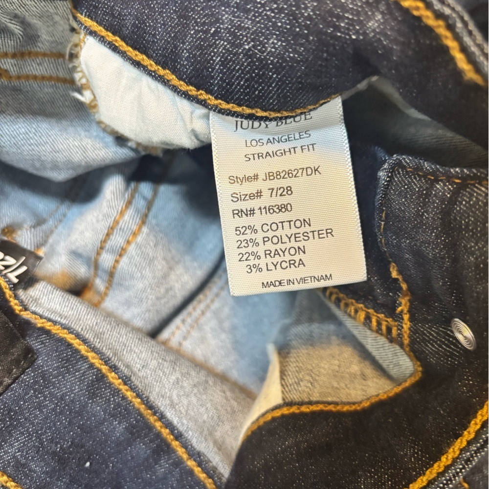 Judy Blue Classic Women's Dark Blue Straight-Leg Jeans Size 7/28 - Picture 6 of 6